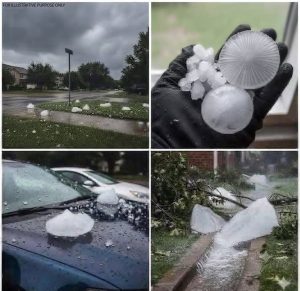 Giant hail recorded Tuesday evening in the town of… See more.